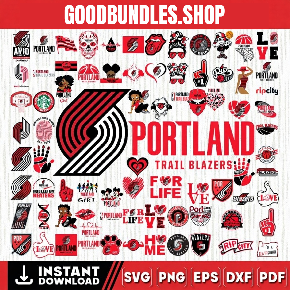 78 Files Portland Trail Blazers Team Bundles Svg, Portland Trail Blazers svg, NBA Teams Svg, NBA Svg, Png, Dxf, Eps, Instant Download