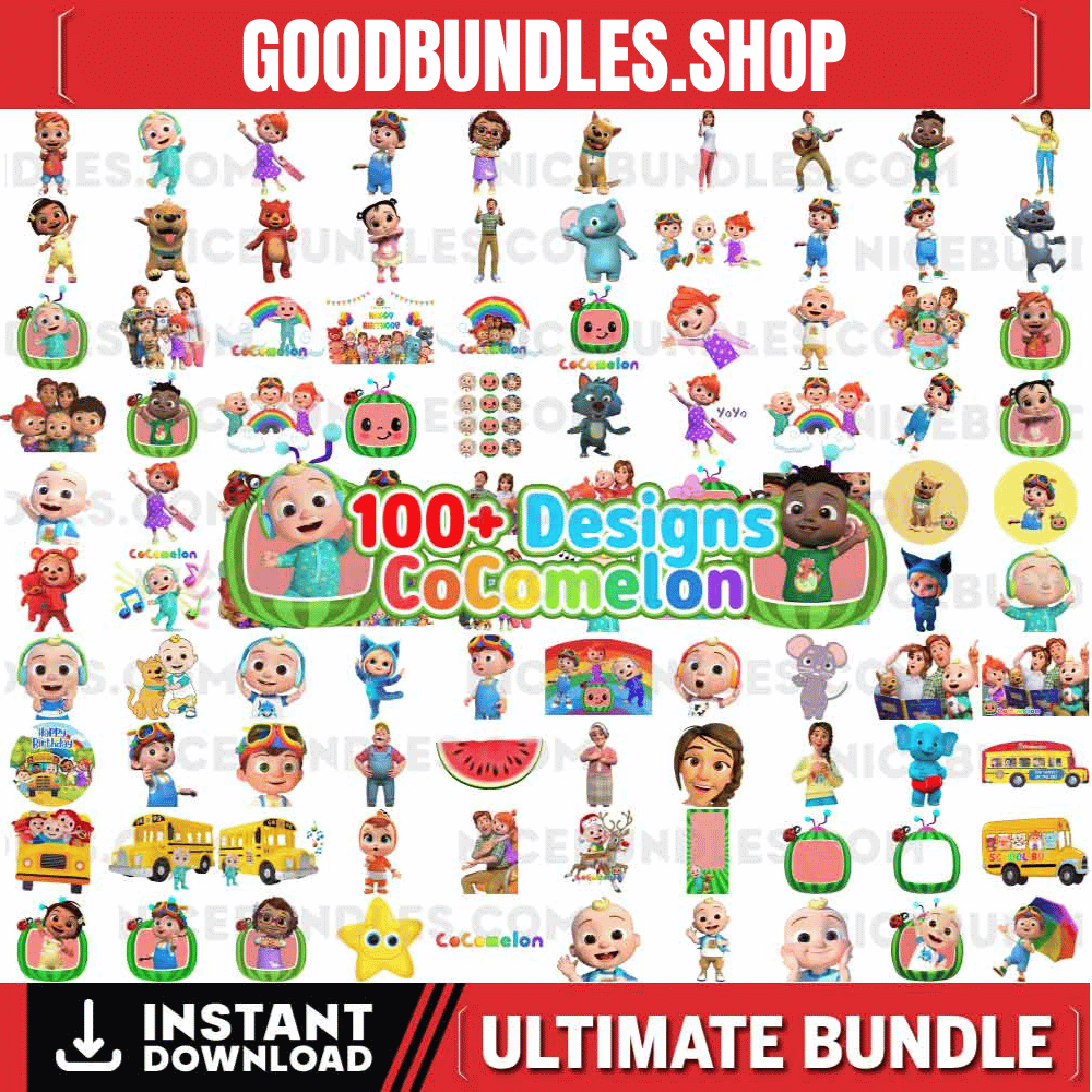 100 Files Cocomelon PNG Bundle, Cocomelon PNG, Kids PNG, Nursery PNG, Baby PNG, Instant Download