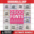 2500 Fonts bundle, script fonts set, craft fonts pack, handwritten fonts, serif typeface, wedding fonts set, Procreate font, commercial use