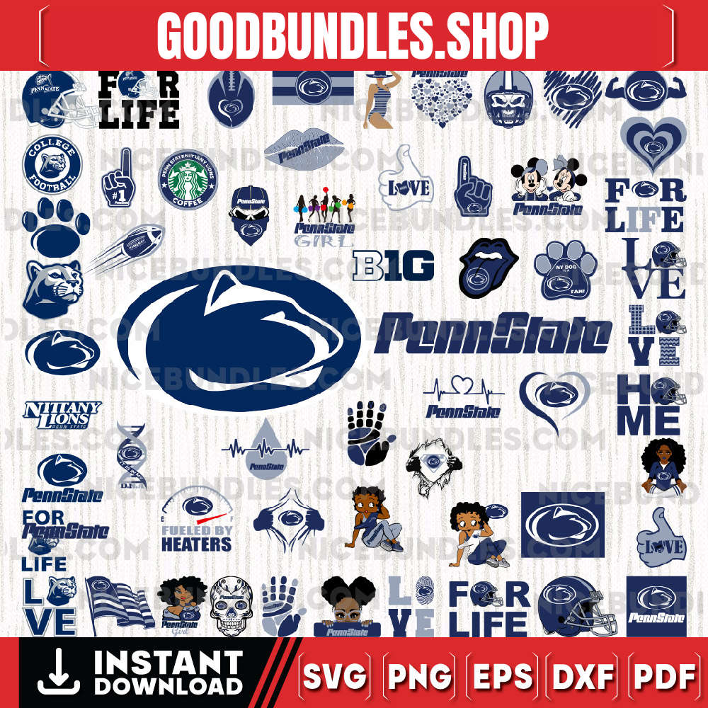 57 Files Penn State Nittany Lions Team Bundle Svg, Penn State Nittany Lions Svg, NCAA Teams svg, NCAA Svg, Png, Dxf, Eps, Instant Download