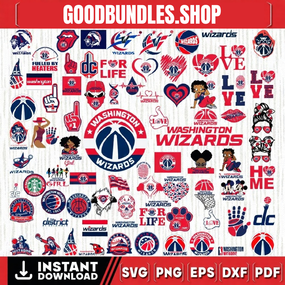 82 Files Washington Wizards Team Bundles Svg, Washington Wizards svg, NBA Teams Svg, NBA Svg, Png, Dxf, Eps, Instant Download