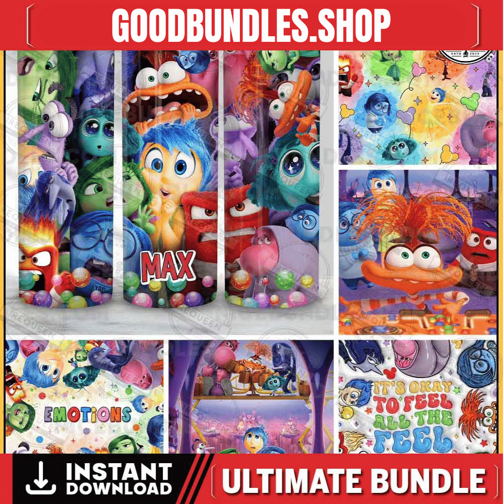 10+ It’s Okay To Feel All The Feels Tumbler Wrap Bundle, Friends 20oz Skinny Tumbler, Emotions Cartoon Coffee Tumbler Wrap Png, Digital File