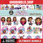 Gabby’s Dollhouse Birthday Clipart Bundle – 55 PNG, Gabby Dollhouse PNG, Gabby clipart Art, Gabby Dollhouse Shirt Png, Tumbler Dollhouse,