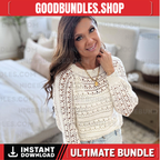 CROCHET PATTERN & VIDEO/ Caribbean Sea Sweater, Crochet Lace Sweater Pattern, Lace Crochet Top, Gifting, Sizes Xs-5X, Womens, Pdf