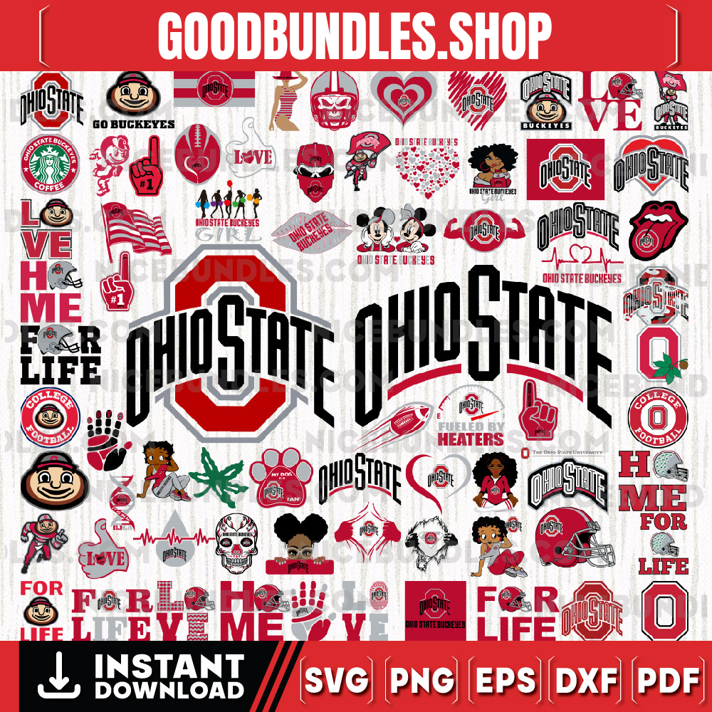 72 Files Ohio State Buckeyes Team Bundle Svg, Ohio State Buckeyes Svg, NCAA Teams svg, NCAA Svg, Png, Dxf, Eps, Instant Download