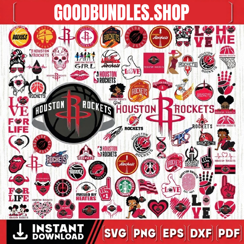 84 Files Houston Rockets Baseball Team SVG, Houston Rockets svg, NBA Teams Svg, NBA Svg, Png, Dxf, Eps, Instant Download