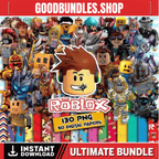 Gaming PNG Clipart Bundle, Roblocks png clipart bundle, transparent background, Font, digital paper, PN