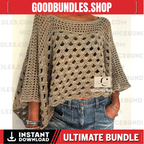 PDF Pattern SUNNY TOP crochet top, crochet sweater, crochet blouse, crochet openwork sweater, crochet women’s sweater