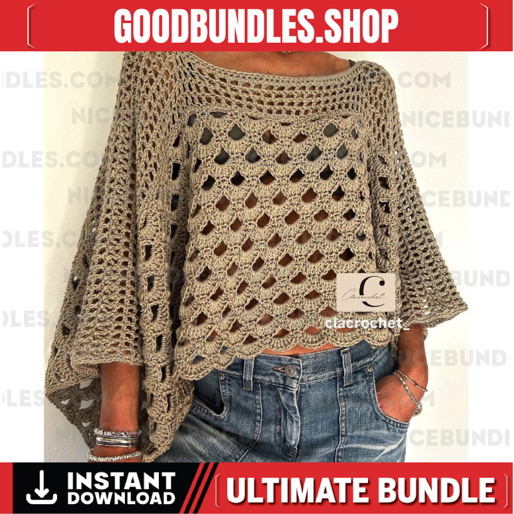 PDF Pattern SUNNY TOP crochet top, crochet sweater, crochet blouse, crochet openwork sweater, crochet women’s sweater