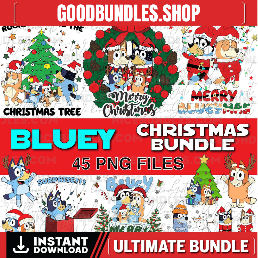 Christmas Blue Dog Bundle, Blue Dog Family PNG, Bluuey Christmas PNG, Blue PNG, Big Christmas Blue Dog Bundle, Holiday png,Digital Blue Xmas