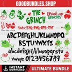 Green font png bundle, Green character font, Christmas Alphabet, Christmas grinch svg bundle, grinch font, Christmas holiday font svg png