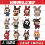 12+ Monster Doll Halloween Png Bundle, Cute Horror Movie Character Png, Doll Cartoon Halloween Png, Kawaii Halloween Sublimation design png