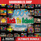 100+ Back to School Bundle PNG, Kindergarten, First Day Of School, School Png, Retro PNG, First/Second/Third Grade Design, School Bundle Png