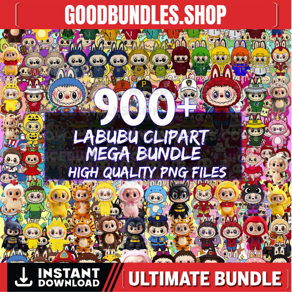 900+ Labubu Clipart Mega Bundle, Labubu PNG Bundle, Labubu Clipart, Labubu Bundle PNG, 900+ Cute Cartoon Digital Download, La bubu PNG