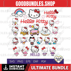 Cute Cat Vector Icons, Kawaii Kitty Clipart, Kawaii Kitty Svg, Png Cut File Cricut Silhouette