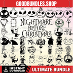 60+ The Nightmare Before Christmas Svg Bundle, Night Before Christmass Clipart, Cricut, Digital Vector Cut File