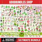 750+ Files Grinch Svg Png Bundle Layered Item, +190 Unique Designs, Clipart, Cricut Vector File