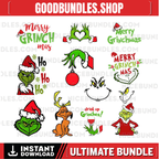 Grinch Face Svg, Grinch Hand, Grinch SVG Bundle, Grinch Ornament, Grinch Smile, Christmas ,Digital Vector Cut Files, Unique Designs
