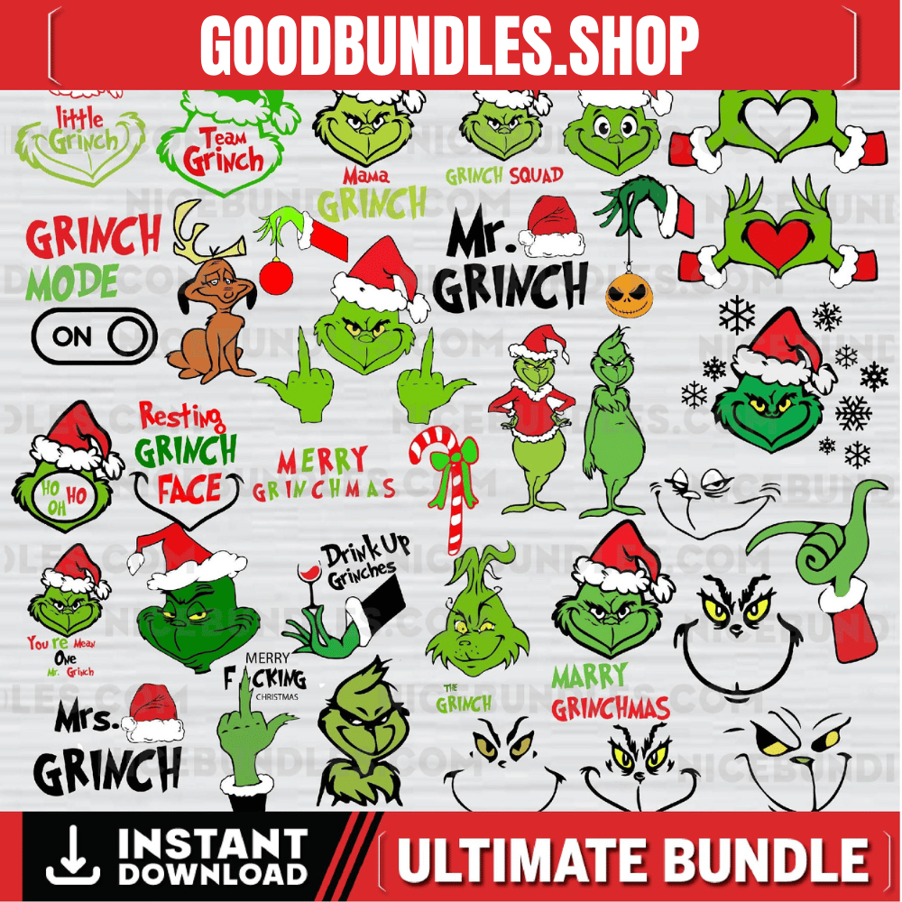 Christmas Svg Bundle, Grinch Svg Bundle, The Grinch Svg, Grinch Face Svg, Grinch Svg, Grinch Christmas Svg, Grinch Silhouette, Grinch Png