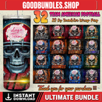 32 Team American Football Tumbler PNG Sublimation Designs, Football Mascot 20oz Skinny Tumbler Wrap PNG, Football Png Digital Download, NFL Tumbler