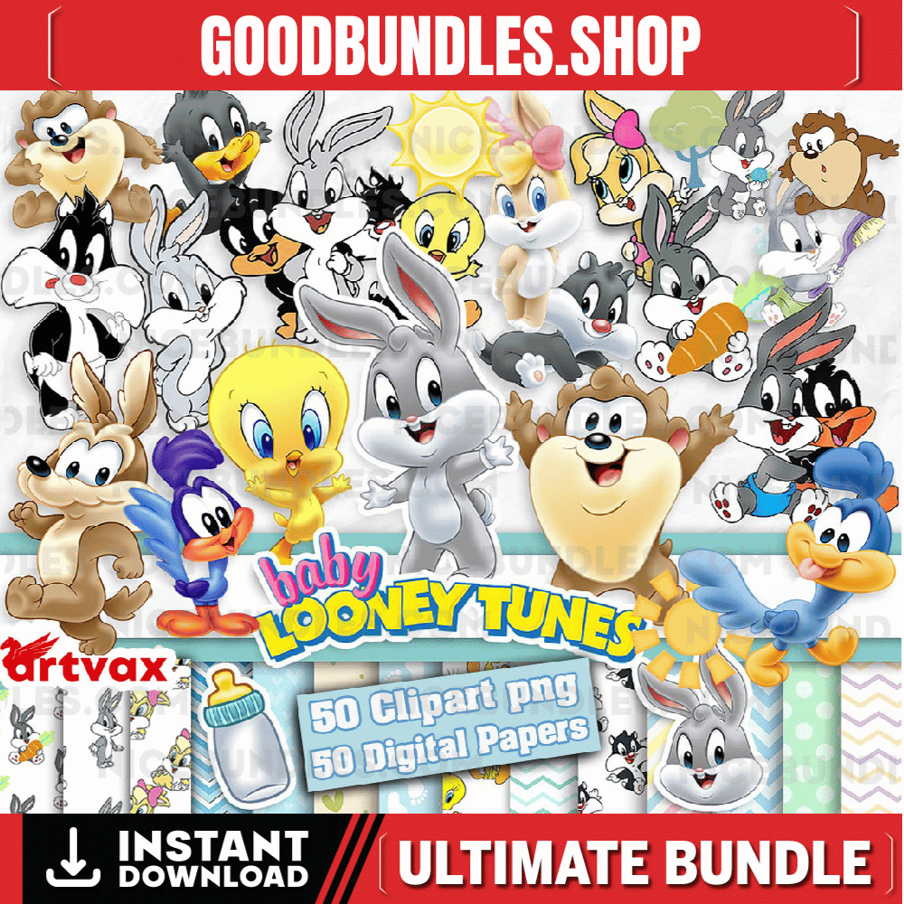Cute Baby Looney Tunes Png Bundle, Looney Tunes Birthday PNG, Sublimation files, Looney Clipart Tunes