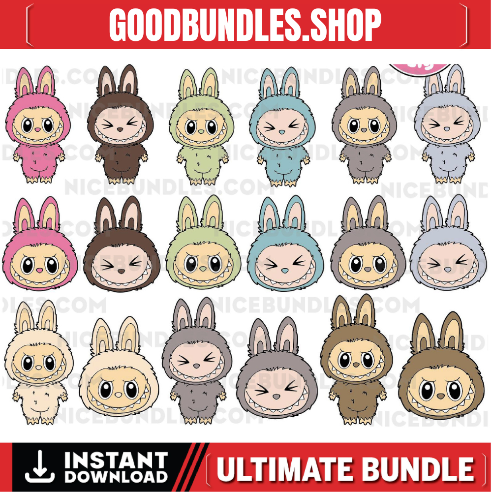 Labubu Designs Svg Png Bundle, Svg, Labubu Png Svg, Vector Digital File for Cricut, Laser Cut Labubu, Instant Download, Labubu Character Png