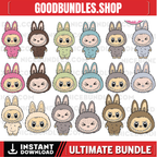 Labubu Designs Svg Png Bundle, Svg, Labubu Png Svg, Vector Digital File for Cricut, Laser Cut Labubu, Instant Download, Labubu Character Png