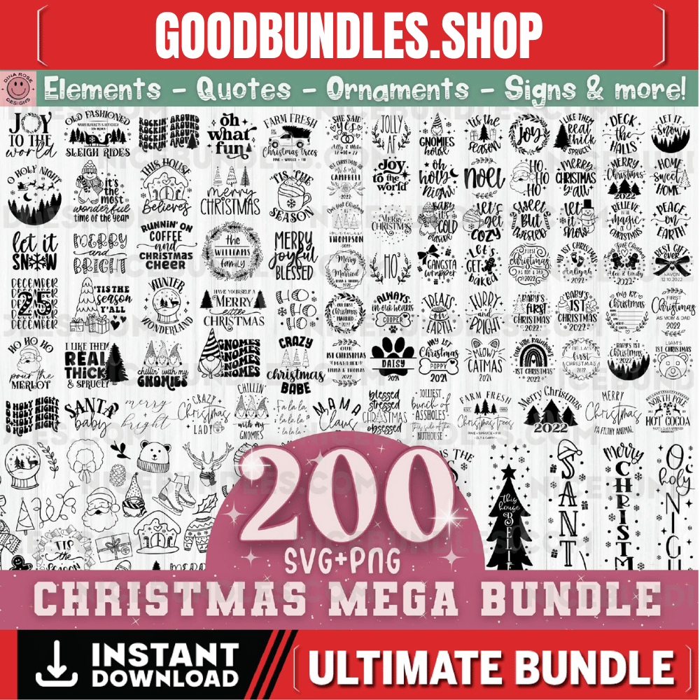 Christmas Svg Bundle, Christmas Quotes Svg Bundle, Christmas Signs Svg, Christmas Ornaments Svg, Christmas Elements Svg Png Cut File Cricut