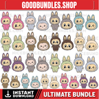 Labubu Designs Svg Png Bundle, Svg, Labubu Png Svg, Vector Digital File for Cricut, Laser Cut Labubu, Instant Download, Labubu Character