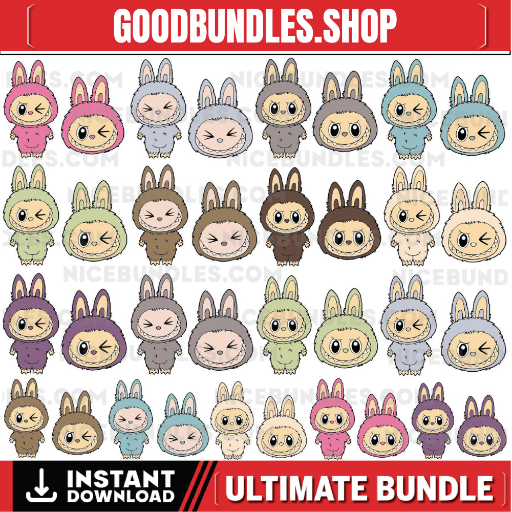 Labubu Designs Svg Png Bundle, Svg, Labubu Png Svg, Vector Digital File for Cricut, Laser Cut Labubu, Instant Download, Labubu Character