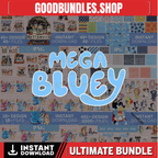 Mega Blue Dog Svg Bundle, Blue Dog Birthday Bundle Blue Dog Family Png Files, Png For Shirts, Birthday Png, Clipart png, Digital Download