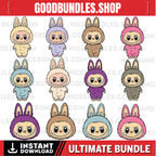 15 Labubu Designs Svg, Labubu Png, Labubuu Sublimation, T Shirt Design, Monster Characters, Svg Cut Files, Instant Download