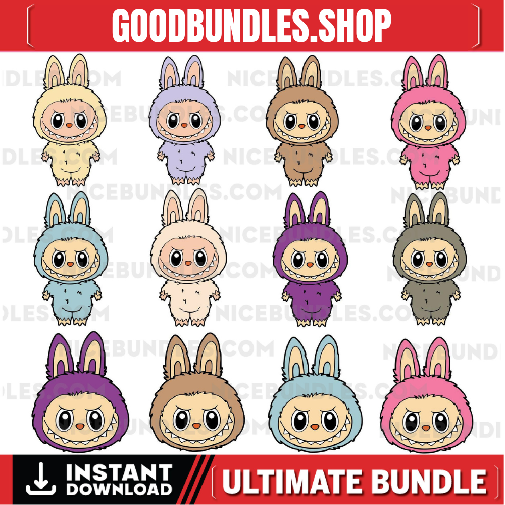 15 Labubu Designs Svg, Labubu Png, Labubuu Sublimation, T Shirt Design, Monster Characters, Svg Cut Files, Instant Download