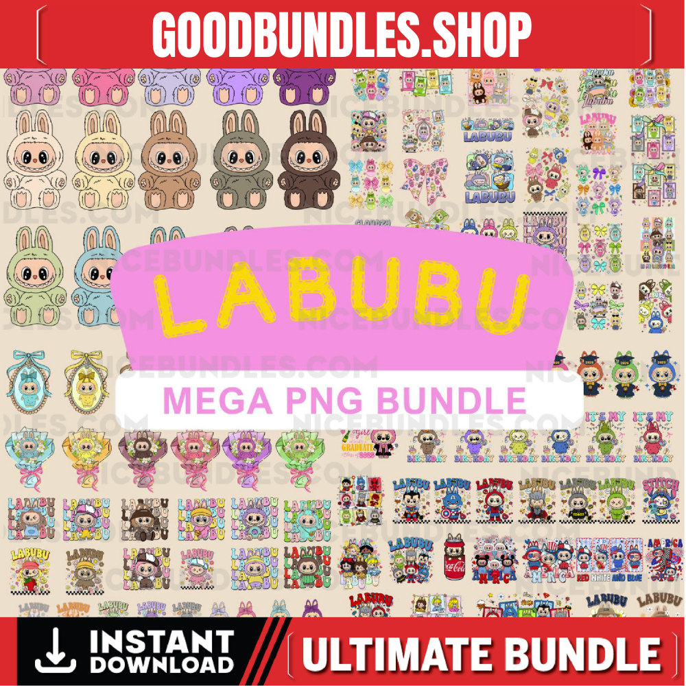 Labubu +120 Designs PNG Mega Bundle, Labubu Clipart, Labubu PNG,Cute Labubu Vector, Cartoon Character SVG, Cricut Cut Files,Digital Download