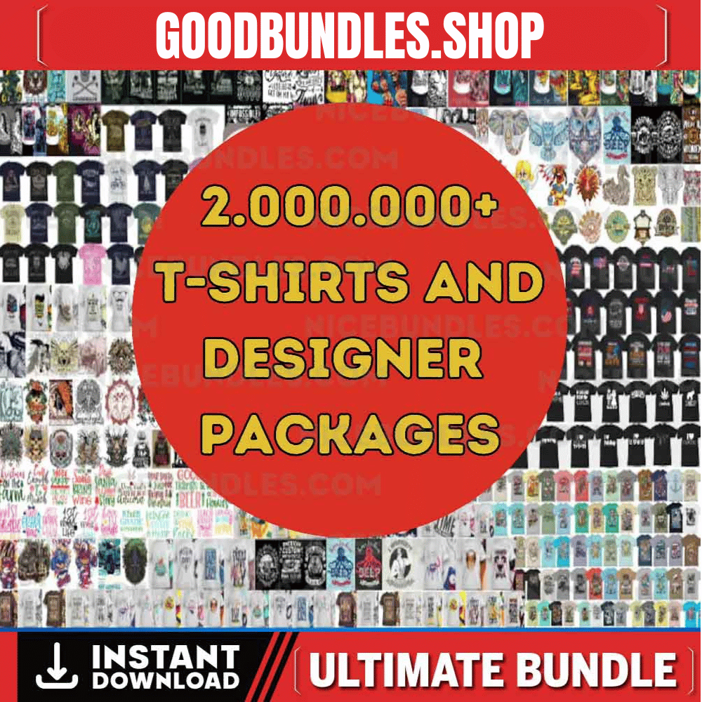 2,000,000+ Mega SVG Bundle – T-shirt Designs, 53GB – SVG Files for Cricut, Silhouette Cut Files, Clipart, SVG for Shirts,Cricut Compatible