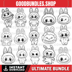 15 Labubu Svg Bundle, Labubu Png, Labubu Dxf, Labubu Clipart, Labubu Cricut, T Shirt Svg, Happy Labubu Svg, Instant Download, Silhouette