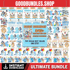 Bluey Birthday Svg, Blue Dog and Friends Svg, Cartoon Characters Cliparts,Layered Svg by Colors,Transparent Png, Cut files for Cricut