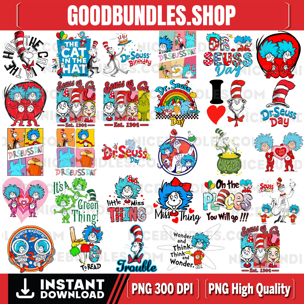 25+ National Read Across America Day Png Bundle, Retro Dr. Seuss Day Png, Teacher Life PNG, Dr. Suess Bundle, Sublimation, png