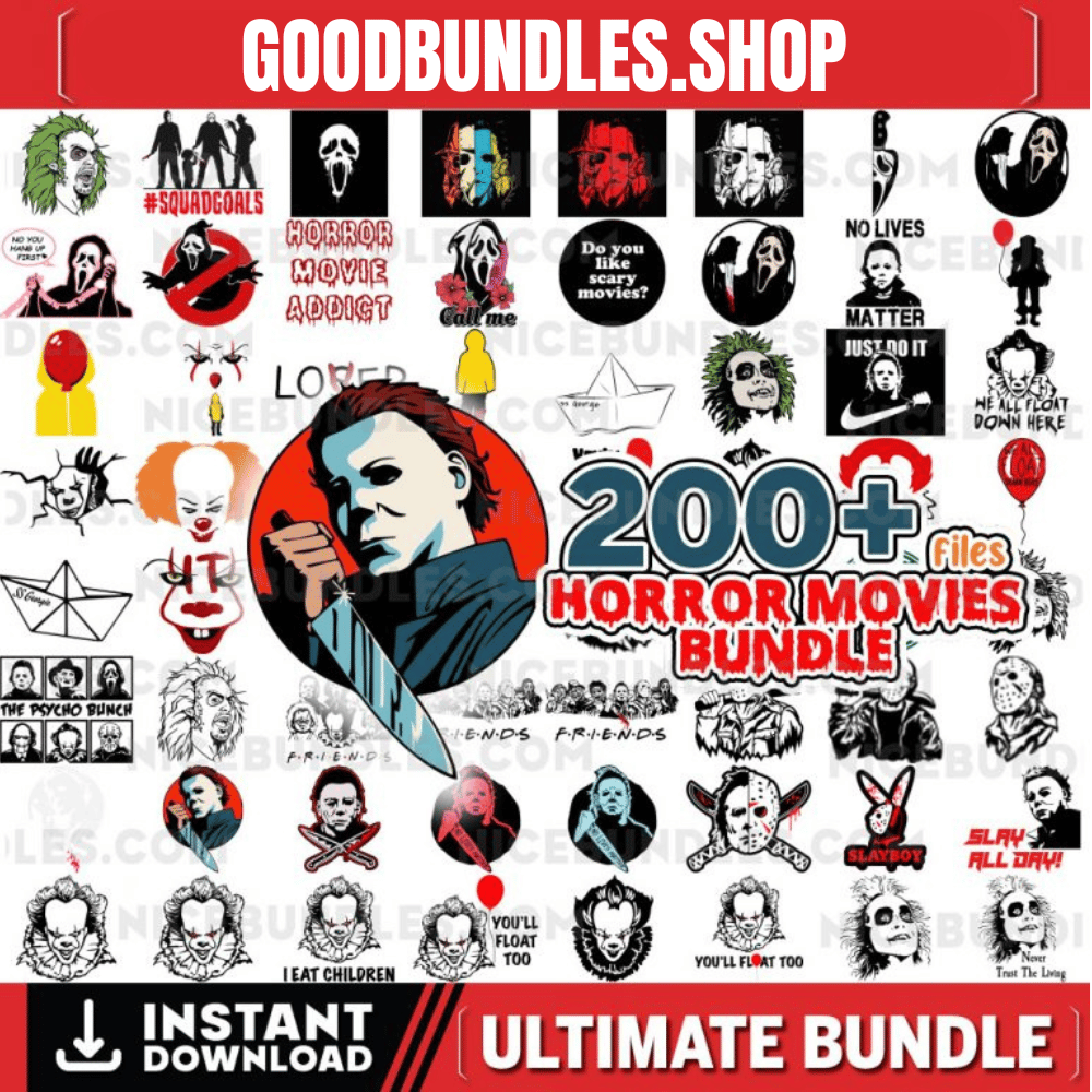 200+ Horror movie SVG Bundle, Halloween, Horror SVG, Horror Friends svg, Horror characters svg, Halloween svg Cricut cut file