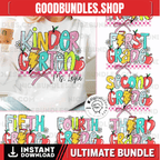 Back To School Bundle Teacher Png, Kindergarten Png, Back To School Teacher Design, Teacher Shirt Design, First Day School Png Sublimation