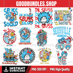 Read Across America Day Png Bundle, Little Miss Thing, Across America Day png, Teacher Life PNG, Dr Sueess Png Bundle, Sublimation, png