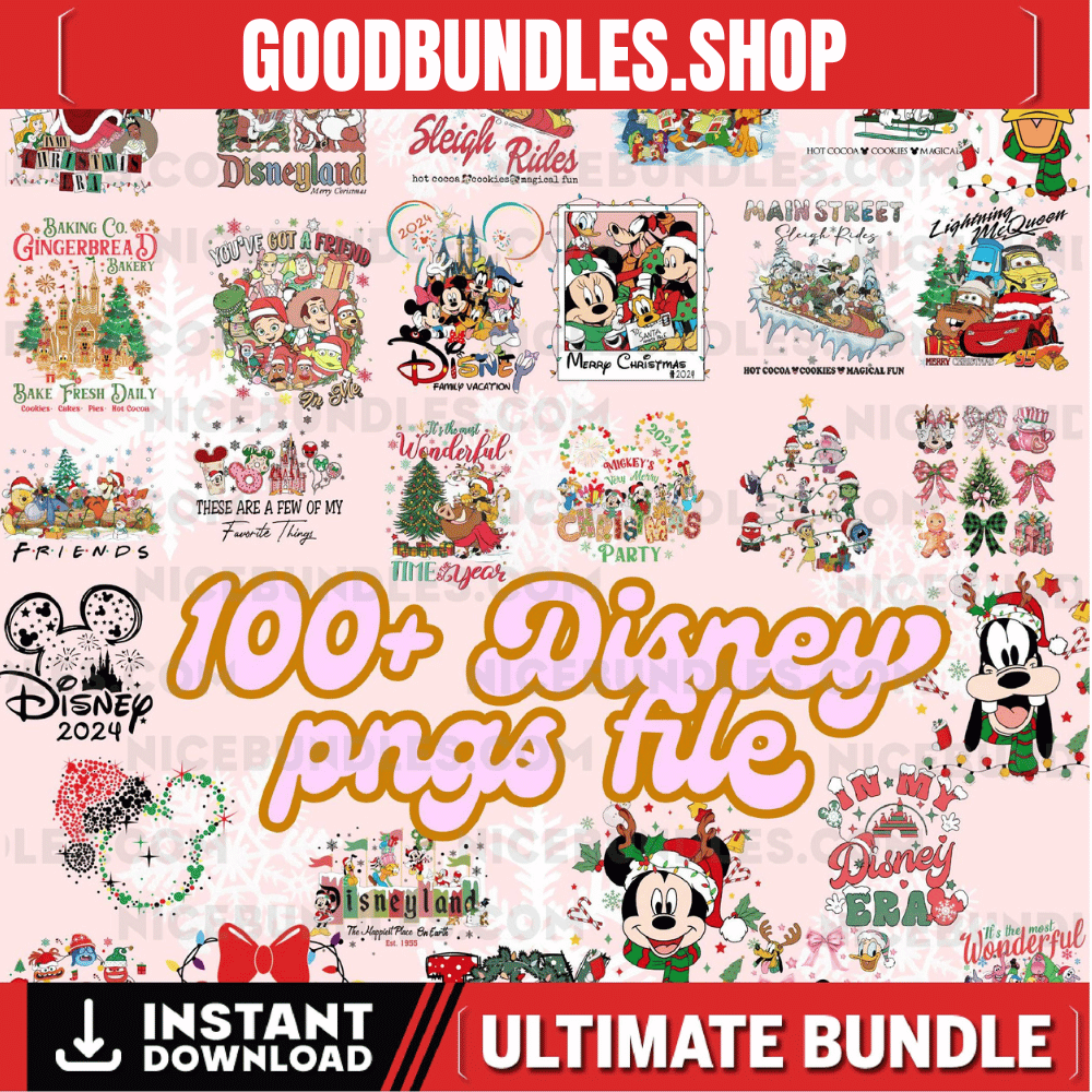100+ Disney Christmas Design 300 Dpi, Mouse and Friends Png Bundle, Disneyland Christmas Png Download files, Disneyworld T-shirt Design