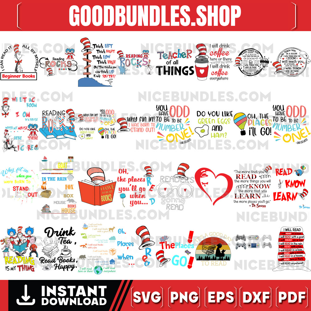 100+ File Dr Seuss Svg Bundle Layered Item, Dr. Seuss Quotes Cat In The Hat Svg Clipart, Cricut, Digital Vector Cut File, Cat And The Hat