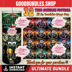 32 Team American Football Tumbler PNG Sublimation Designs, Football Mascot 20oz Skinny Tumbler Wrap PNG, Football Png Digital Download, NFL Tumbler