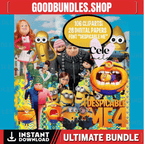 Despicable me 4 cliparts, minions png, gru png, despicable me digital paper