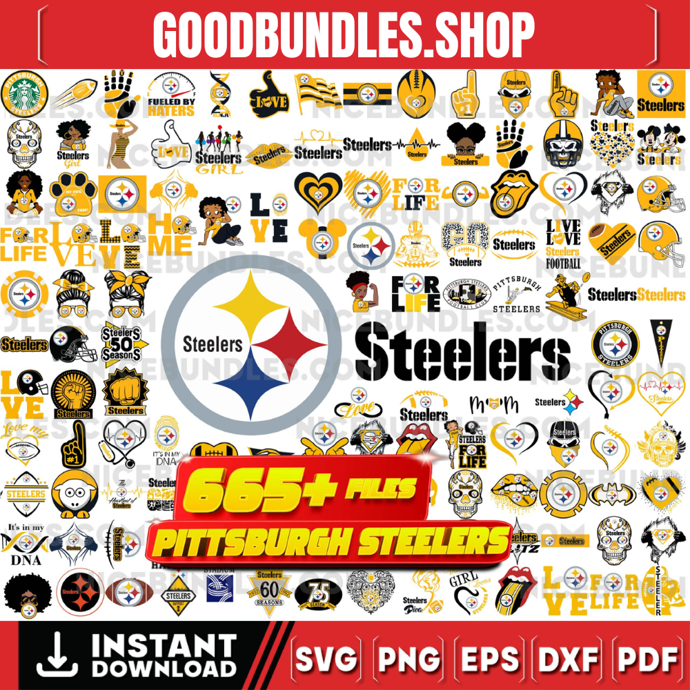 665 Files Pittsburgh Steelers Team Bundle Svg, Pittsburgh Steelers svg, NFL Teams svg, NFL Svg, Png, Dxf, Eps, Instant Download