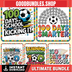 100 Days Of School Soccer Clipart Bundle, 10 PNG 100 Days Sport Clipart, Back To School Png, School Clipart, Commercial Use