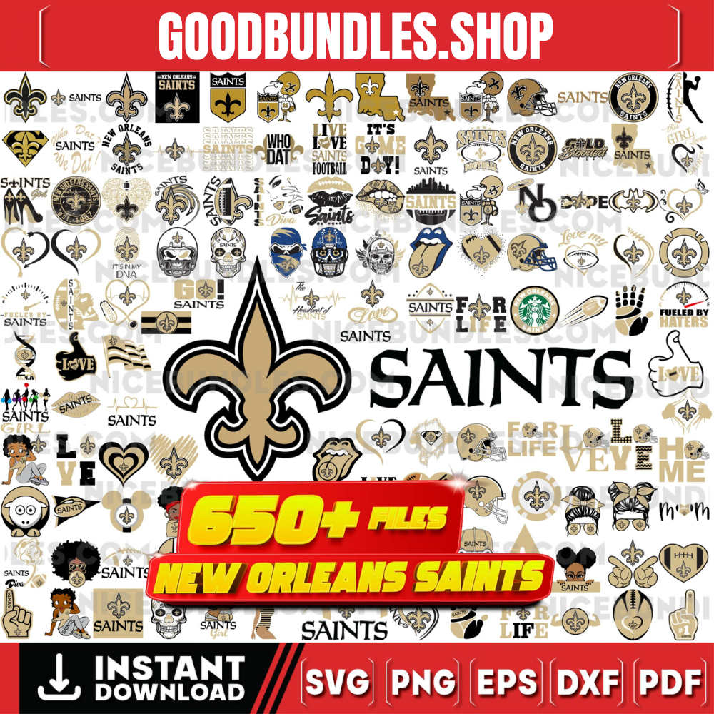 650 Files New Orleans Saints Team Bundle Svg, New Orleans Saints svg, NFL Teams svg, NFL Svg, Png, Dxf, Eps, Instant Download