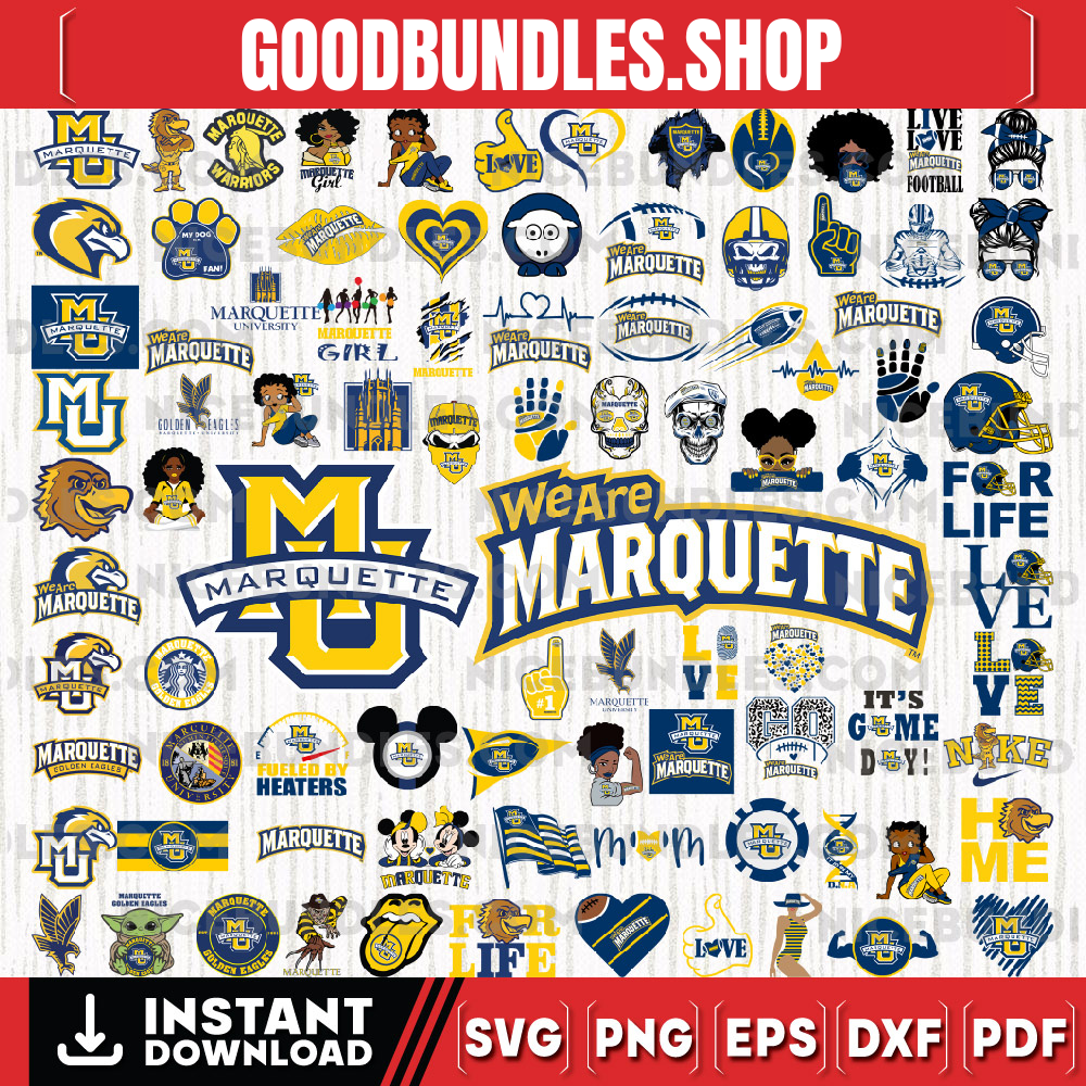 88 Files Marquette Golden Eagles Team Bundle Svg, Marquette Golden Eagles Svg, NCAA Teams svg, NCAA Svg, Png, Dxf, Eps, Instant Download