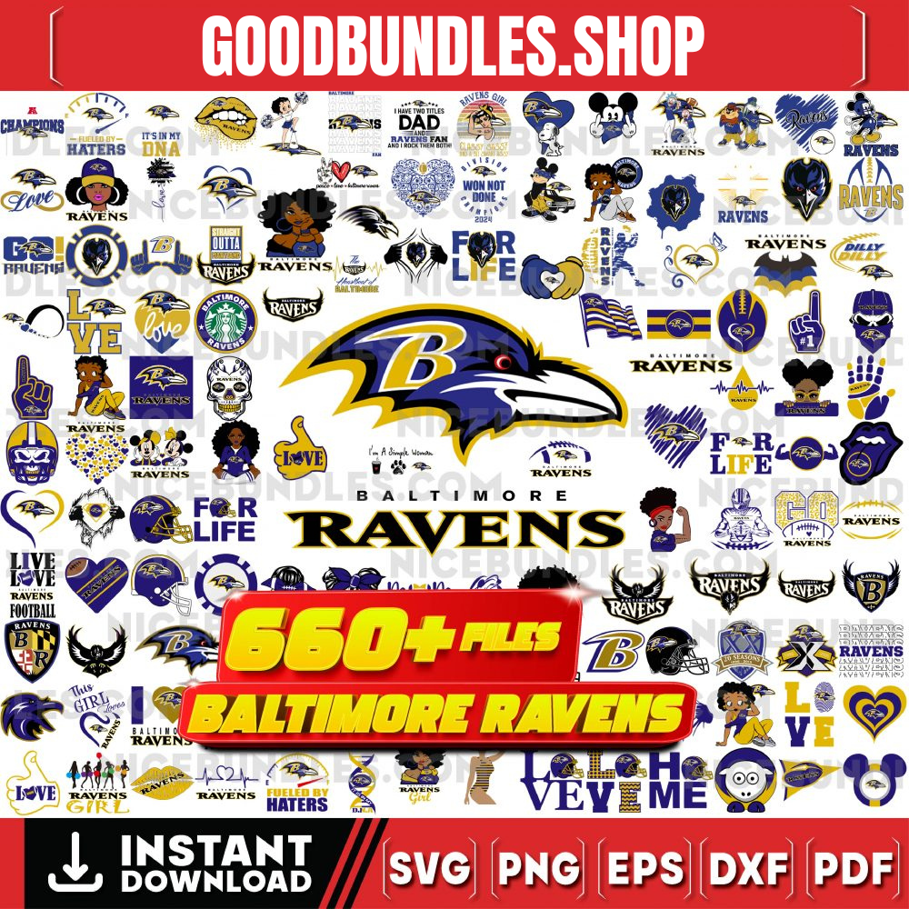 660 Files Baltimore Ravens Team Bundle Svg, Baltimore Ravens svg, NFL Teams svg, NFL Svg, Png, Dxf, Eps, Instant Download